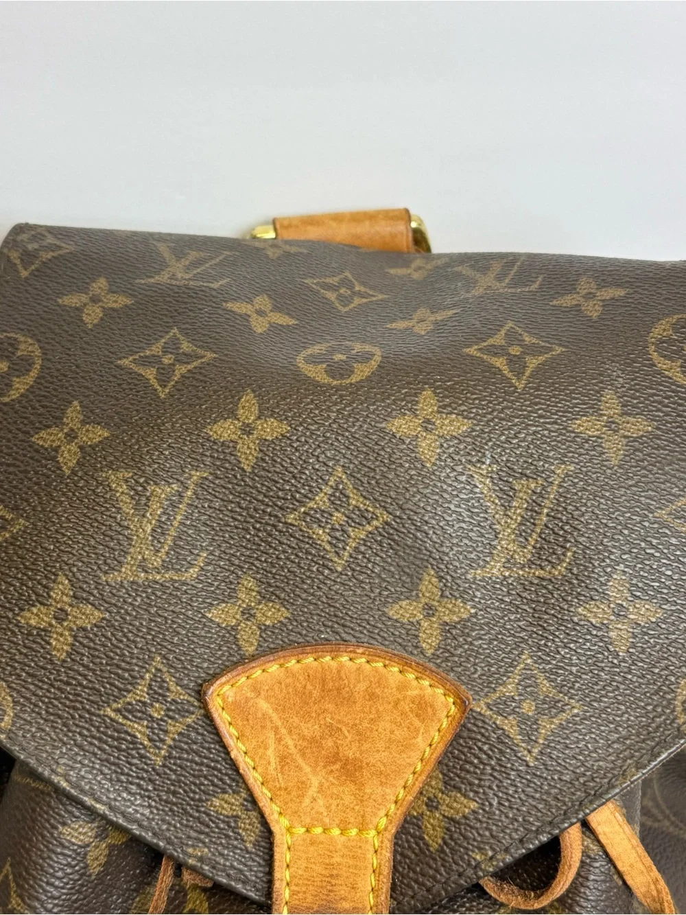 Louis Vuitton LV BackPack Bag Montsouris MM Brown Monogram Tan READ